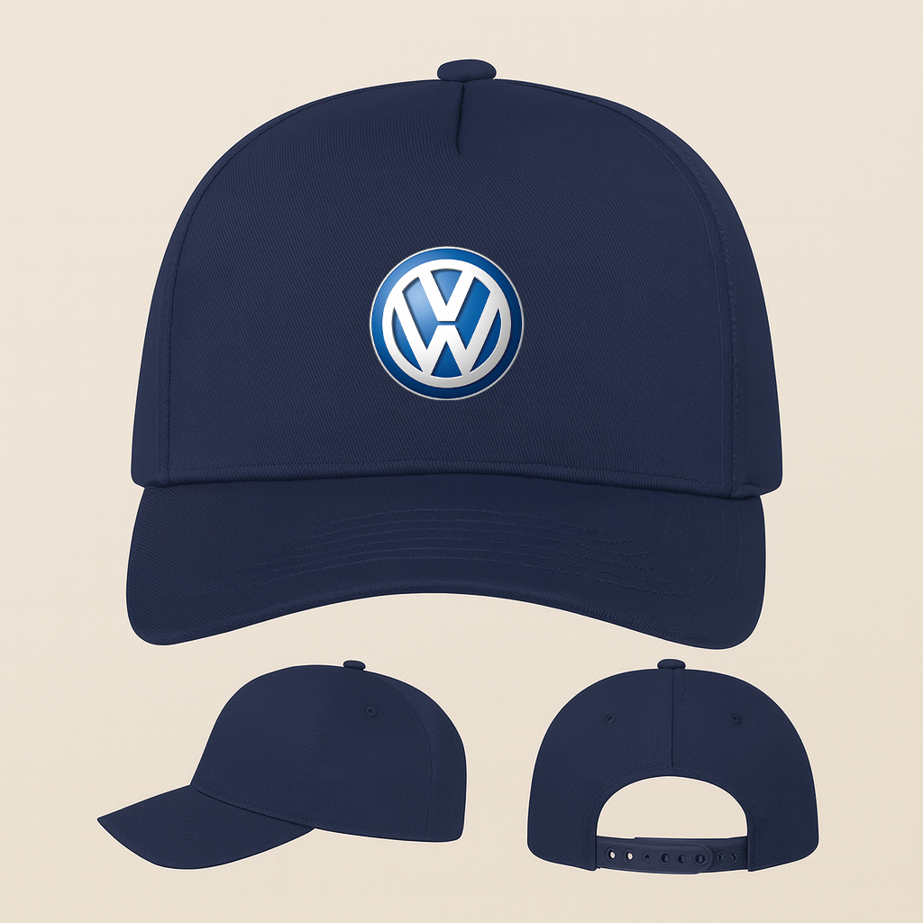 VW Volkswagen Car Five Panel Twill Snapback Cap